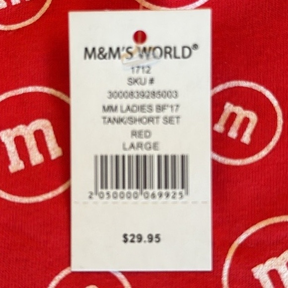 M&M'S WORLD ❤️RED❤️ 2PC TANK AND SHORT SET SIZE LARGE 🌟NWT🌟 - Picture 12 of 14